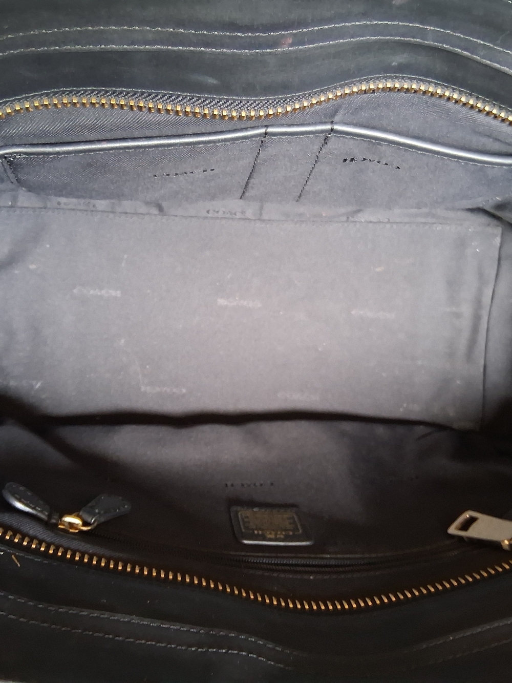 Coach Black Patchwork Leather Satchel with Gold Hardware - Picture 6 of 9